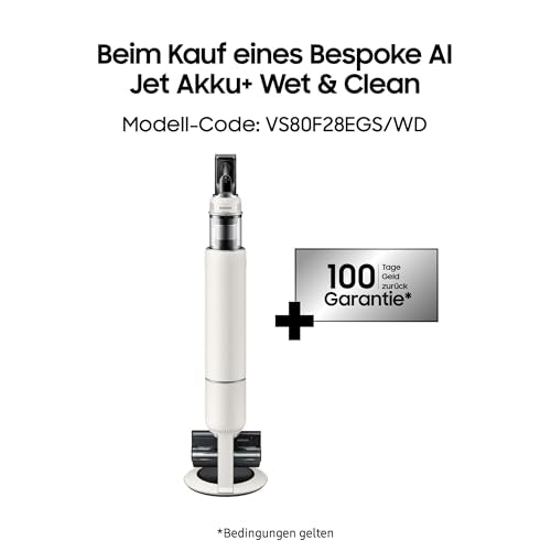 Samsung Bespoke AI Jet Akku+ Wet&Clean | 280 W, 2 Akkus, Wischfunktion, All-in-One-Station, Santorini Beige