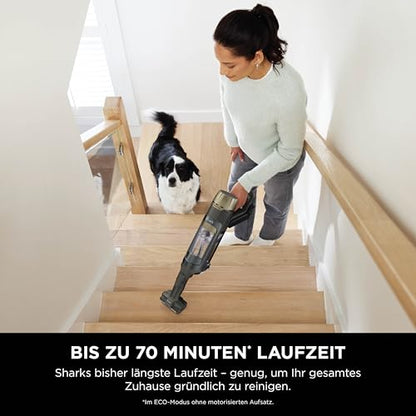 Shark PowerDetect Clean & Empty Akku-Staubsauger IP3253EUT | Absaugstation, 70 Min Laufzeit, selbstentleerend, LED, Gold