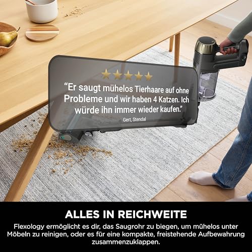 Shark PowerDetect Clean & Empty Akku-Staubsauger IP3253EUT | Absaugstation, 70 Min Laufzeit, selbstentleerend, LED, Gold