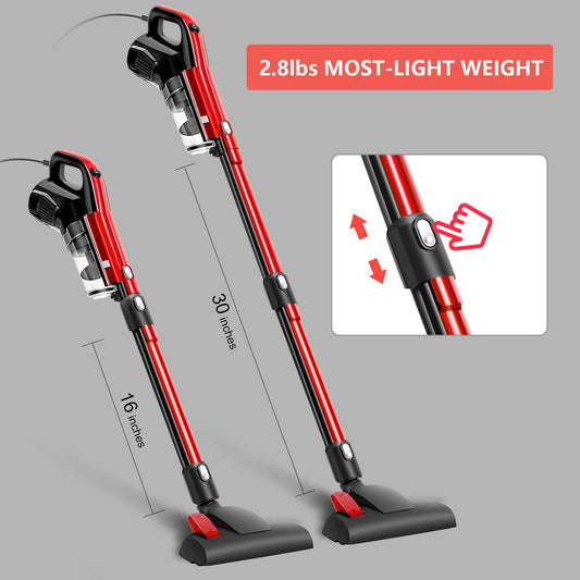 LRFVADW Staubsauger Vacuum Cleaner Corded 3 in 1 Stick with HEPA Filter Lightweight for Home Hard Floor(UK)
