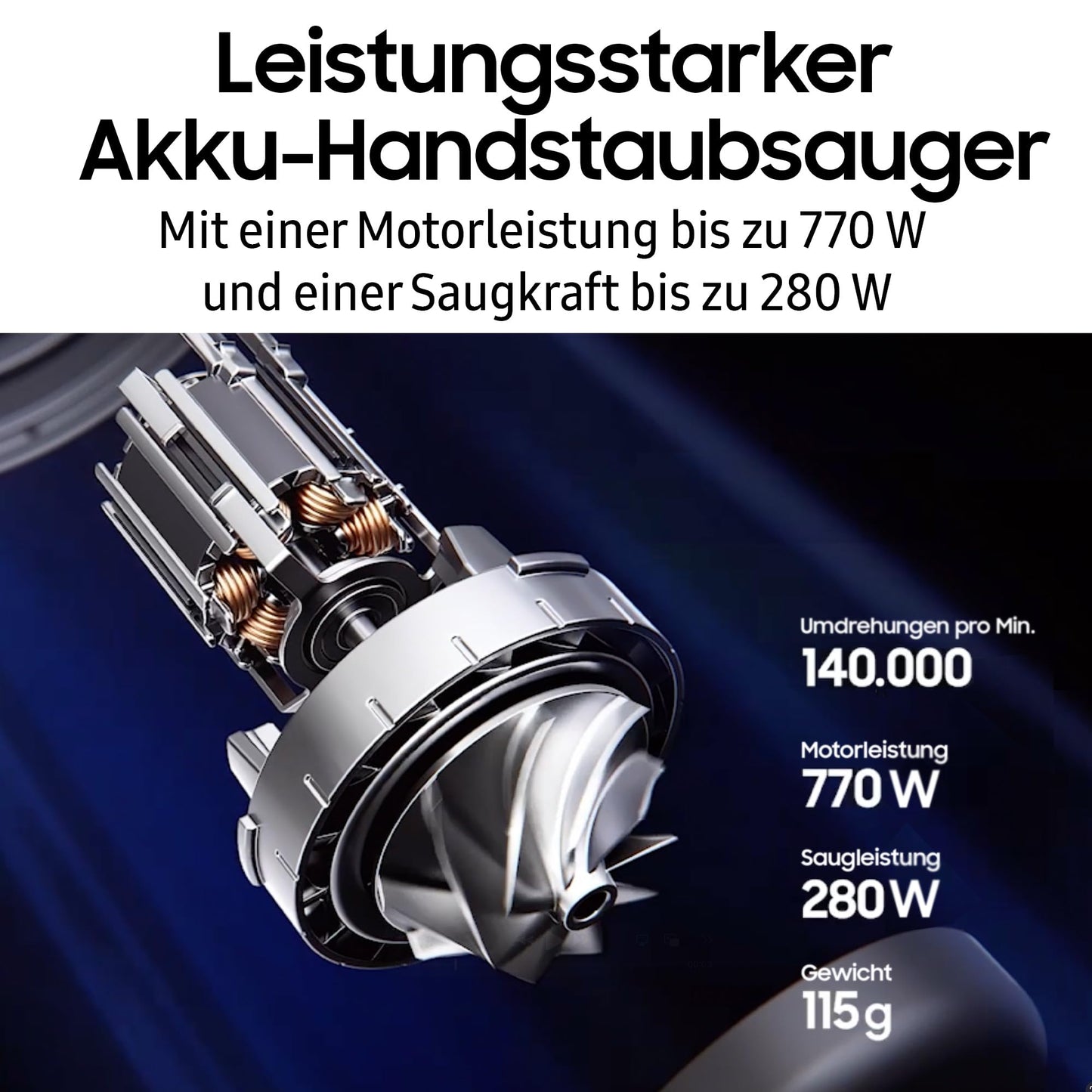 Samsung Bespoke AI Jet Akku+ Wet&Clean | 280 W, 2 Akkus, Wischfunktion, All-in-One-Station, Santorini Beige