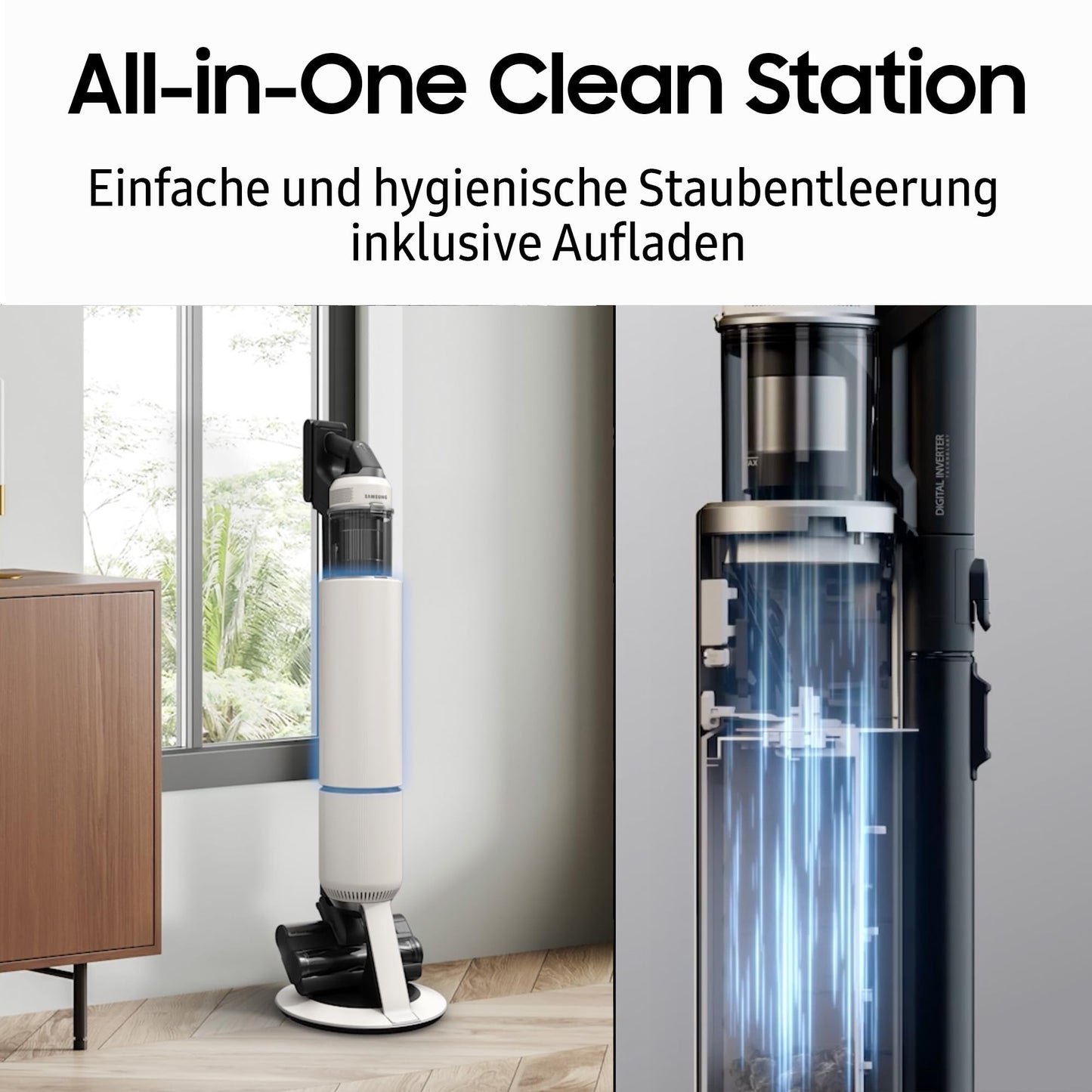 Samsung Bespoke AI Jet Akku+ Wet&Clean | 280 W, 2 Akkus, Wischfunktion, All-in-One-Station, Santorini Beige