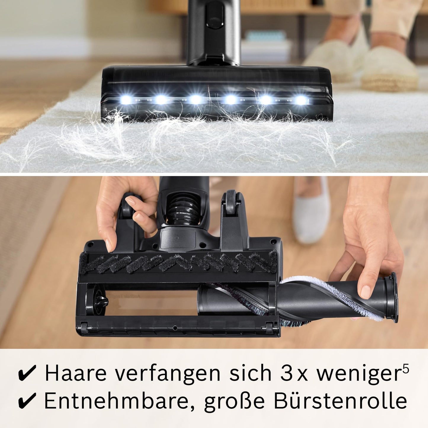 Bosch Unlimited 10 Akku-Staubsauger BTS1042GQC | Kabellos, HEPA, TFT-Display, 2×4Ah Akku, LED, Schnellladegerät, Grau